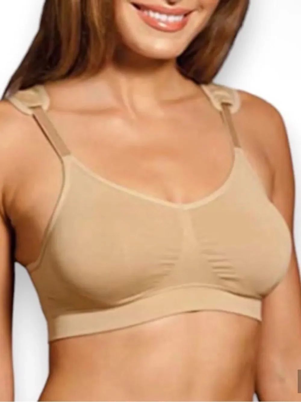 Dream By Genie Large XL Wireless Padded Beige Seamless Bra